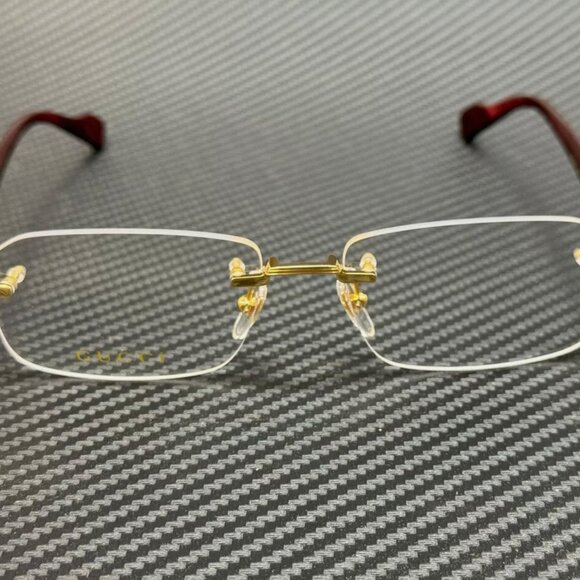 NEW Gucci Gold Unisex Eyeglasses Large - Picture 3 of 5
